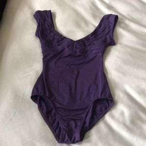 Purple Mirella leotard with top detail, S